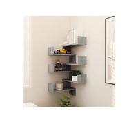 Etagères d angle murales 2 pcs Sonoma gris 40x40x50 cm Bois