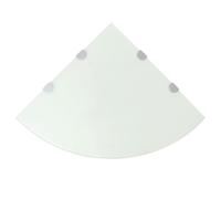 Étagères D'angle 2 Pcs Et Supports Chromés Verre Blanc 45x45 Cm Blanc