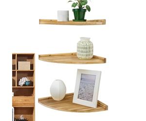 Étagères d'angle flottantes - Étagère de rangement murale en bois rustique à 3 niveaux | Organisateur d'affichage pour chambre à coucher, cuisine, salon, , livre de , parfum, escalier