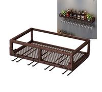 Étagères de Bar à vin Murales avec Support de Verre à vin sous l’étagère Étagère à Liqueur Mini Bar Étagères en Verre Étagère Murale de Bar Étagère d’Affichage de Bouteille de Stockage de ve