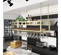 Étagères de Bar Étagère à vin Étagère d’Affichage Murale de Bouteille d’Alcool avec Support de Verre à vin et Armoire à Alcool de Mini Bar Flottant léger pour la Salle à Manger de Cuisine de