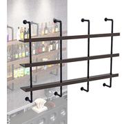 Étagères de Bar murales de casier à vin avec étagère d’Affichage de Bouteilles d’Alcool Lumineuses à LED Étagère de Bar Murale Industrielle Murale pour Bar à la Maison Cuisine de Salle à Man