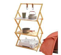 Étagères De Camping Pliantes - Éclats De Camping Combaact Table Pliante, Étagères Pour Le Camping | Racks Portables De Camping À Plusieurs Niveaux Étagères De Stockage Res
