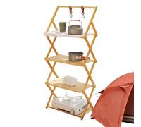 Étagères De Camping Pliantes - Éclats De Camping Combaact Table Pliante, Étagères Pour Le Camping | Racks Portables De Camping À Plusieurs Niveaux Étagères De Stockage Res