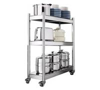 Étagères de cuisine en acier inoxydable - Chariot étroit à roulettes pour petits espaces, chariots multi-usage 3/4/5 étages pour l'organisation de la salle de bain et de la cuisine