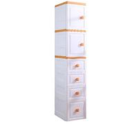 Étagères de cuisine en plastique orange à 4 niveaux à pince sur tiroir de rangement pour salle de bain et toilettes, économie d'espace, parfaites pour les petits espaces