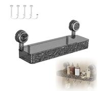 Étagères De Douche À Succion, En Acrylique Transparent, Avec Crochets Amovibles, Fixation Murale Sans Perçage, Idéale Pour Shampoing, Après-shampoing Et Gel Douche.(Gray,1 Pack)