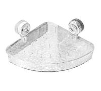 Étagères de Douche à Succion, Étagère à Ventouse de Salle de Bain, Boîte de Rangement à Aspiration Transparent sans Perçage, Support de Rangement à Ventouse Ondulée avec Drain Inférieur (CL1)