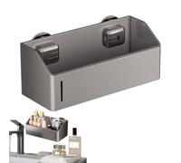 Étagères de douche avec fonction ventouse, étagère de salle de bain avec fonction d'aspiration - Étagères de douche amovibles en acier au carbone, absorption sous vide, design creux, rangement mural