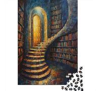 étagères de Livres Puzzles pour Adultes, 1000 Pièces, Ensemble De 1000 Pièces en Bois, Puzzles AmÉtats - Unisnts, Jeux ÉduLe chatifs, DécoSourision D'intérieur, 1000pcs (75x50cm)