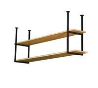 Étagères de plafond flottantes - Étagère murale à 2 niveaux pour rangement de cuisine, support de vin élégant et étagère de présentation pour décoration d'intérieur, solution de rangement peu