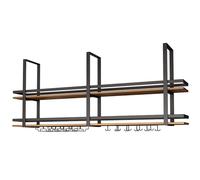 Étagères de plafond, support de bouteille de vin suspendu industriel, étagère de séparation flottante avec garde-corps, support de rangement décoratif pour bar café, support de pot de fleur de plante