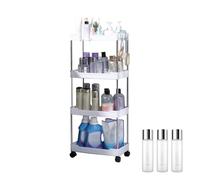 Étagères de présentation à roulettes - Étagère de rangement mobile - Chariot de présentation multifonction - Étagère à roulettes durable et polyvalente pour chambre à coucher, cuisine, salle de bain