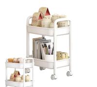 Étagères de rangement - 14,57 x 10,63 x 19,49 po de rangement | Utilitaire avec roues, chariot utilitaire antidérapant imperméable avec roues avec petite étagère à 2 niveaux pour pr