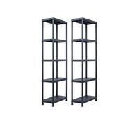 Etagères de rangement 2 pcs Noir 125 kg 60x30x180 cm Plastique