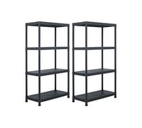 vidaXL Étagères de rangement 2 pcs Plastique 60x30x138 cm Noir