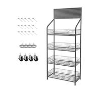 Étagères de rangement à 4 niveaux avec roulettes, support de présentation à suspendre pour boulangerie et comptoir de cuisine