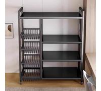 Étagères de rangement à roulettes robustes à 4 niveaux, chariot utilitaire mobile réglable pour garage et cuisine, étagère durable avec roues pour un accès facile