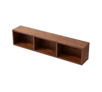 Étagères de rangement Bibliothèque murale de couleur noyer, présentoir rectangulaire en bois à trois grilles, for étagères livres organisateurs bureau et maison Organisateur