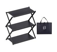 Étagères de rangement de camping - table pliante avec 3 étagères de sauvegarde | Structure légère et closable pour les étrangers | Idéal pour le camping, le jardin, le barbecue, les voyages et la cara