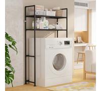 Étagères de Rangement for Salle de Bain et étagère de Rangement for Lave-Linge et sèche-Linge - Support for Machine à Laver for l'organisation de la buanderie(Black,Two Layers)