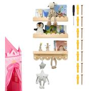 Étagères De Rangement Livres pour Enfance,Organisation en Bois 3 Pièces avec Économie D'espace | Bibliothèques Flottantes pour - pour Famille Garçon Fille Intérieur Maison École