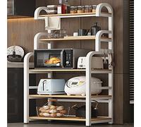 Étagères de rangement multicouches pour armoires à micro-ondes Blanc 50 cm Meuble de restaurant avec étagères réglables Solution peu encombrante pour petites cuisines et salles à manger