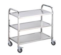 Étagères de Rangement multifonctionnelles en Acier Inoxydable, Chariot de Chariot Mobile avec Roues verrouillables pour Les Salons de beauté, Spa, Laboratoire, Clinique 3-Layer 95 * 50 * 93cm