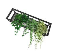 Étagères de rangement pour la décoration des plafo Black Ceiling Shelf Mounted Floating Suspended Shelving, Hanging Wine Bottle Racks, Metal Floating Flower Stand for Bar Restaurant Cafe(100x25x15cm)