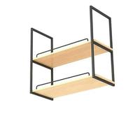 Étagères de rangement pour la décoration des plafo Hanging Racks Ceiling Mounted Shelf, Floating Organizer Wine Rack with Metal Iron Shelves And Wooden PartitionsFlower Pot Stand(140x30x80cm)