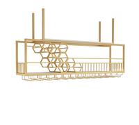 Étagères de rangement pour la décoration des plafo Hanging Wine Rack With Shelf,Ceiling Mounted Wine Glass Rack,Metal Iron Wine Shelf,Adjustable Metal Ceiling Bar Wine Rack,Ceiling Mounted Wine Rack(G