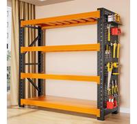 Étagères de Rangement Robustes et réglables avec Panneau perforé latéral Étagère métallique Utilitaire en Acier laminé à Froid pour Garage, entrepôt, Organisation Domestique(100x40x180cm)