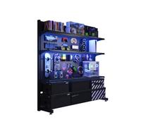 Étagères de rangement sur pied pour jeux vidéo, système modulaire de panneaux perforés et d'étagères, étagère de rangement au sol pour bureau, chambre ou salon(White,75 * 35 * 190cm)