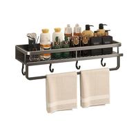 Étagères de salle de bain Étagère de douche, organisateur de douche en aluminium avec barre porte-serviettes et crochets, rangement de douche sans perçage for salle de bain et cuisine intérieures Orga