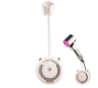 Étagères de salle de bain, porte-séchoir à souffler mur, 5x13,2 pouces en plastique coiffure sèche-cheveux mains libres avec cou pliable, support de séchoir avec des crochets et support pliable