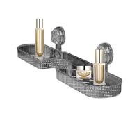 Étagères de salle de bain - Support de nettoyage pour le visage - Étagère de rangement pour robinet à ventouse - Bac de douche amovible - Accessoire d'organisation de salle de bain pour nettoyant pour