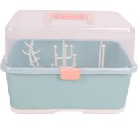 Étagères de séchage pour biberons Boîte de soins portable - Organisateur de vaisselle avec couverture pour la maison des tout-petits Olive Green