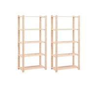 Opbergrekken 5-laags 2 st 80x38x170 cm grenenhout 250 kg279404