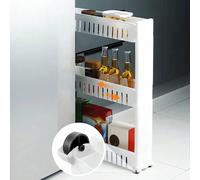 Étagères - Desserte de cuisine - 54*12.3*72cm - 3 niveaux - Blanc - Roulettes Décoration extérieure Polychlorures de vinyle