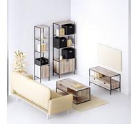 5five Étagère bibliothèque Aliaj 2 niveaux effet chêne naturel