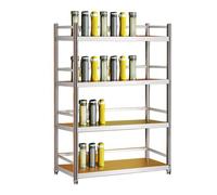 Étagères en acier inoxydable à 2 à 5 niveaux, support de rangement pour bouteilles d'eau, armoires de cuisine, support de rangement pour garage d'entrepôt, étagère de buanderie de salle de bain (argen