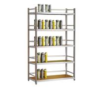 Étagères en acier inoxydable à 2 à 5 niveaux, support de rangement pour bouteilles d'eau, armoires de cuisine, support de rangement pour garage d'entrepôt, étagère de buanderie de salle de bain (argen