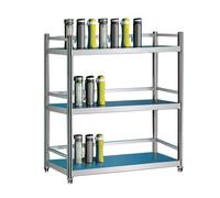 Étagères en acier inoxydable à 2 à 5 niveaux, support de rangement pour bouteilles d'eau, armoires de cuisine, support de rangement pour garage d'entrepôt, étagère de buanderie de salle de bain (argen