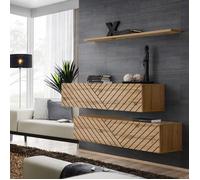 Etagères et bibliothèques - Ensemble de 3 meubles muraux ""Switch buffet II"" - Buffet en bois - Beige - L 130 x H 110 x P 40 cm