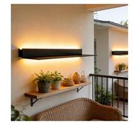 Étagères flottantes à LED Noires avec Bord surélevé, étagère de Rangement Murale en métal, présentoir éclairé for Chambre/Salon(Black/4k,100cm/39in)