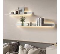 Étagères flottantes avec lumière LED intégrée, support de rangement mural pour cuisine, entrée, salle de bain