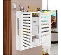 Étagères Flottantes Blanches, Boîte De Rangement WiFi, Boîte De Rangement pour Routeur WiFi à Montage Mural à Petit Obturateur, Support Mural pour Modem Routeur