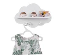 Étagères flottantes de Nuage de 1pc, étagères pépinière en Bois Blanc pour l'étagère Murale d'affichage Suspendue pour la Salle Bains Salon Chambre à Coucher Décor pépinière