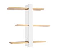 Étagères Flottantes Décorative à 3 Niveaux Étagère Industrielle en Bois Décoration Murale, Organisateur Suspendu et Décoration pour Maison, Cuisine, Salon, Bureau Chambre, 58*50*16cm--Blanc (2pc)