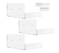 Étagères flottantes en acrylique | Étagères murales flottantes | Organisateur mural transparent | Présentoir moderne pour salle de bain, cuisine, chambre à coucher, pour locataires d'appartements, étu